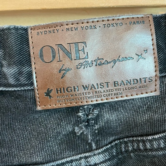 One Teaspoon High Waist Bandits Distressed Black - Picture 7 of 8